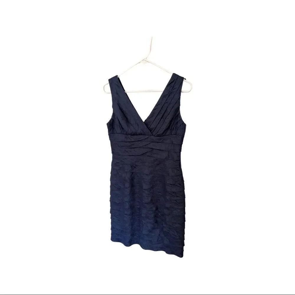 Adrianna Papell | navy tiered shimmering dress